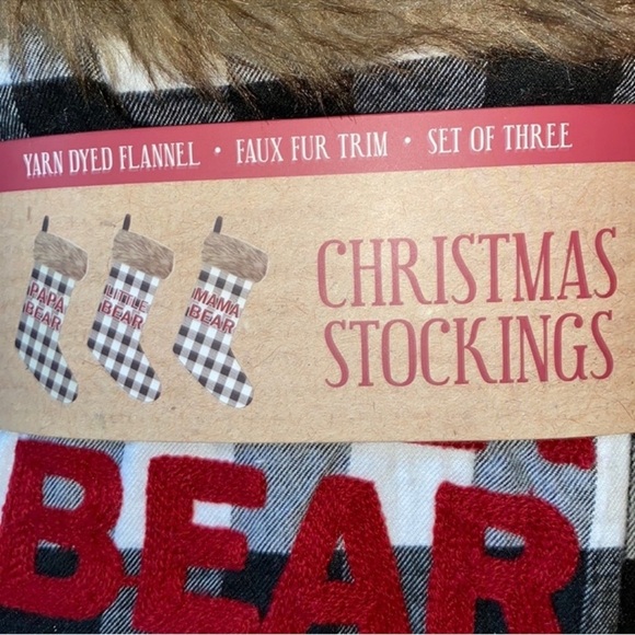 New 3 Stockings- mama bear, papa bear, little bear Christmas farmhouse - Picture 10 of 11